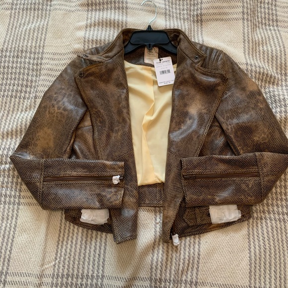 Fenix Snake Embossed Faux Leather Moto Jacket - Picture 7 of 14